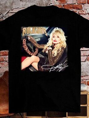 Dolly Parton Rockstar Gift Black Country Music Fan Tribute Graphic T-Shirt